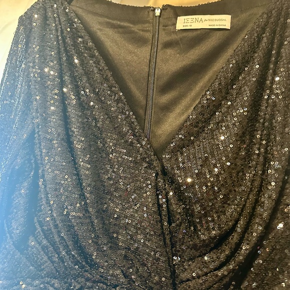 Leena for Mac Duggal Gown Style 26490 Sequined Black Size 18 - Picture 4 of 7